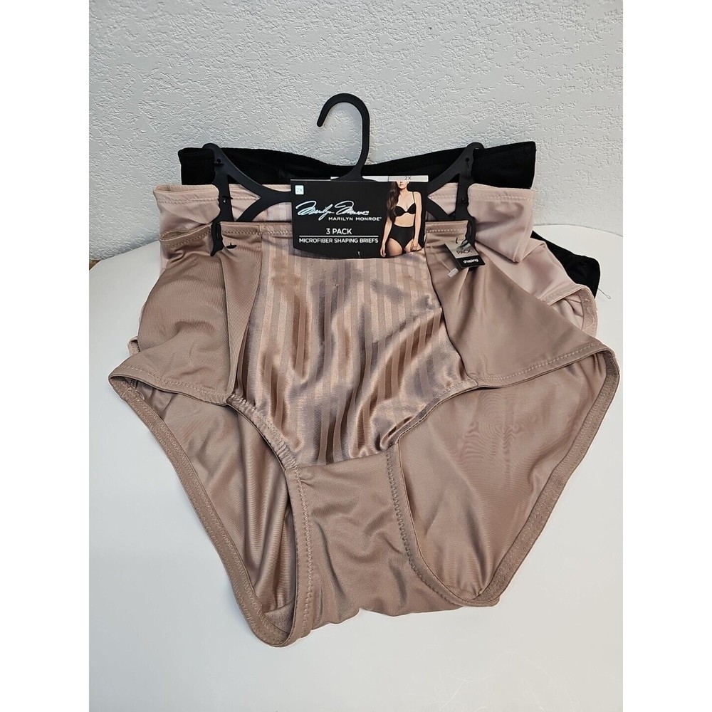 Marilyn Monroe Microfiber Shaping Briefs 2X Panties 3 Pack Underwear Women NWT